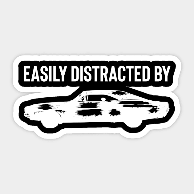 Easily distracted by cars Sticker by Sloop